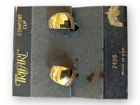 Trifari Confort Clip gold color earrings