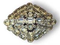 weiss large brooch silver color with diamond shae