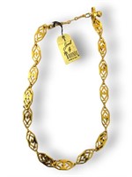 Trifari lattice Adj. Gold color necklace