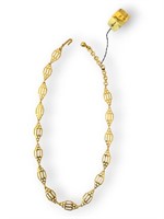 Trifari gold color three ovals necklace