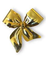 Large gold color bow brooch