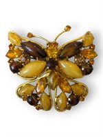 Butterfly brooch with stone marked austria