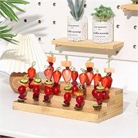 Food Skewer Holder Wooden Pick Stand