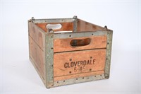 Vintage Cloverdale Wooden Dairy Crate