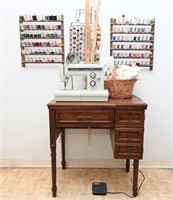 Sewing Table, Kenmore Sewing Machine, Thread