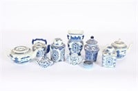 Antique/Vintage Blue & White Ginger Jars, Teapots