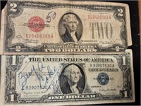 2 DOLLAR RED SEAL AND ILVER CERTIFICATE LOT