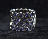 Sterling Silver Purple Gemstone Thumb Ring