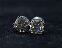 Sterling Silver White Gemstone Earrings