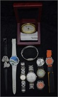 Group of Vintage Fashion Watches & Desk Clock
