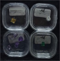 Variety of Cut Gemstones - Green, White, Purple +
