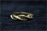 Gold-tone Sterling White Gemstone Ring