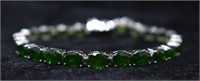 Sterling Silver Green Gemstone Bracelet