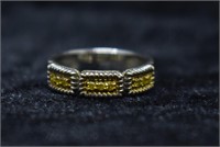 Sterling Silver Yellow Gemstone Ring