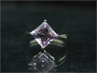 Sterling Silver Light Purple Gemstone Ring