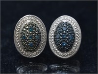 Sterling Silver Blue Gemstone Earrings