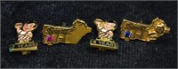 4 pcs. Vintage Shoney's Big Boy Gold & GF Pins