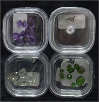 Variety of Cut Gemstones - Purple, Green & White