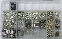 LARGE LOT OF SILVER JEWELRY MAKING BEADS