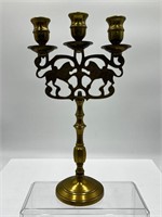 Vintage Judea Sabbath Brass Lion Candelabra