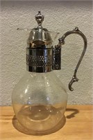 VINTAGE GLASS SILVERPLATE COFFEE CARAFE