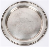 TIFFANY SILVER PLATE PRESENTED TO RICHARD F. HOYT
