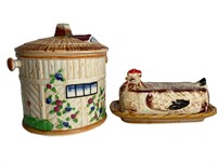 Vintage Cookie Jar & Butter