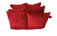 Red Velour Decorative Pillows