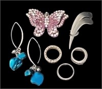 Silver, Pink and Blue Jewelry