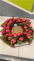 Pink Tulip wreath retails $20