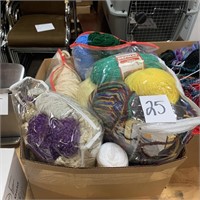 Box of 20+ Skeins of Yarn Various Colors & Styles