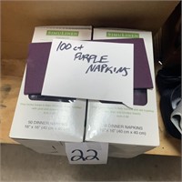 100 Pcs - Purple Clothlike Napkins