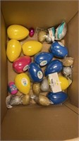 Box of big eggs and glitter eggs