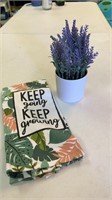 Keep growing towel and lavender pot