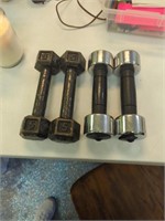 Two sets of 5 pound dumbbells