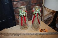 Vintage Gold Glitter Glass Candles