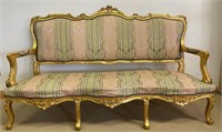 OUTSTANDING HIGHLY CARVED FRENCH GILDED SOFA