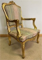 EXCEPTIONAL HIGHLY CARVED FRENCH GILDED CHAIR