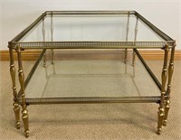 FABULOUS HIGH DESIGN BRASS TWO TIER COFFEE TABLE