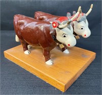 GREAT NOVA SCOTIA FOUNDRY HAND PAINTED OXEN