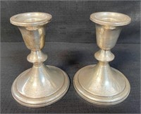 GREAT PAIR OF STERLING SILVER CANDLE STICKS