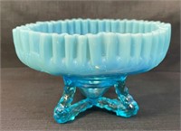 CHIC VINTAGE NORTHWOOD BLUE OPALESCENT GLASS DISH