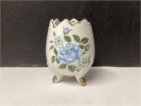 Small Egg Vase with Blue Flowers