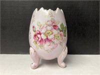 Pink Porcelain Footed Egg Vase
