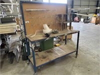 Timber Topped Mobile Work Bench with Vice