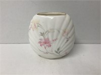 Fine China Shell Shaped Vase with Floral Design