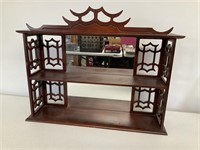 Asian Style Wall Shelf with Mirrored Back