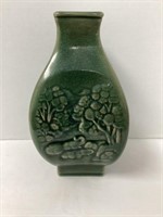 Pottery Vase with Four Embossed Elephant Scenes