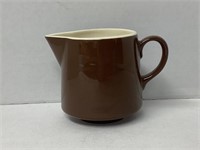 Brown and Cream Small Pitcher Marked USA