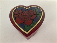 Heart Shaped Wood Carved Puzzle Trinket Box